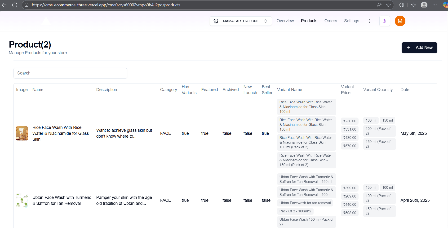 Multi-Store Admin CMS