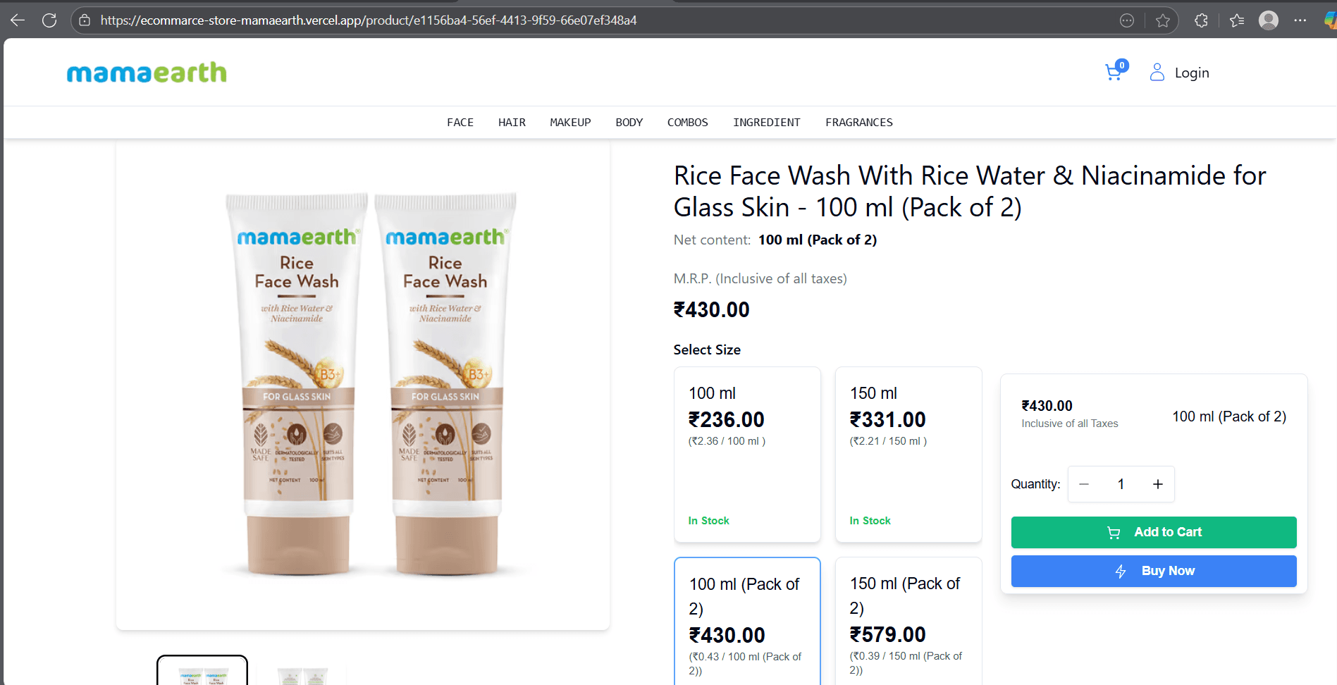 Customer E-Commerce Store